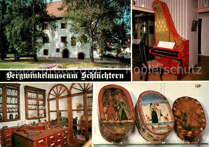 Schluechtern Bergwinkelmuseum Giraffenklavier Apotheke im 19 Jhdt Spanschachteln