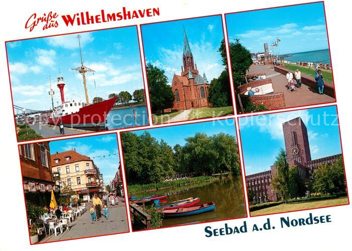 Wilhelmshaven Feuerschiff Kirche Strandpromenade Rathaus Fussgaengerzone Strasse