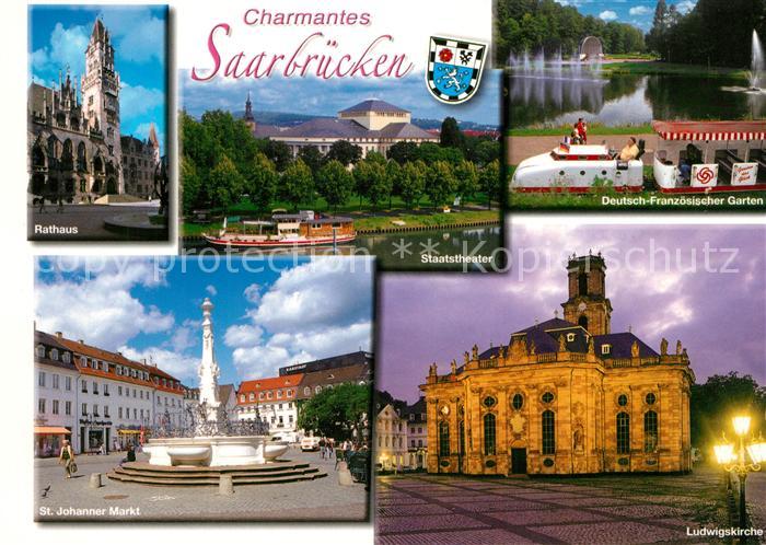 SAARBRueCKEN Saarland Rathaus Staatstheater St Johanner Markt Deutsch Franzoesis