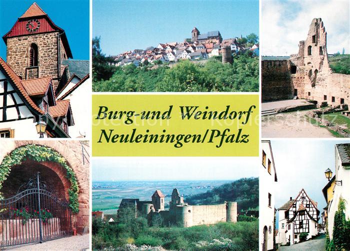 Neuleiningen Teilansichten Burg- und Weindorf Burgruine Fachwerkhaeuser