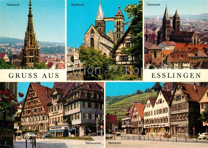Esslingen Neckar Teilansicht Kirche Rathausplatz Marktplatz
