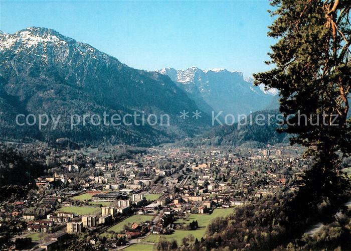 Bad Reichenhall Panorama Blick gegen Predigtstuhl und Reiteralpe Berchtesgadener