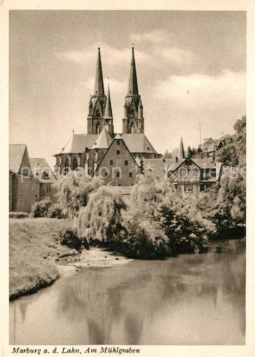 Marburg Lahn Partie am Muehlgraben Kirche