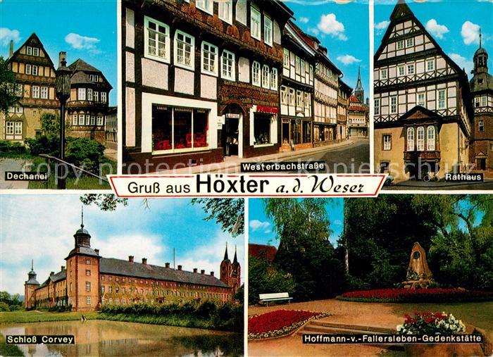 Hoexter Weser Dechanei Schloss Corvey Westerbachstrasse Rathaus Fachwerkhaus Hof