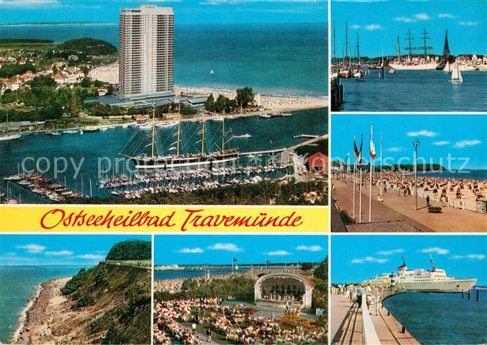 Travemuende Ostseebad Hotel Viermaster Segelschiff Promenade Steilkueste Konzert