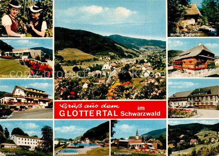 Glottertal Landschaftspanorama Trachten Hallenbad Hotel Kurhaus Schwimmbad Sanat