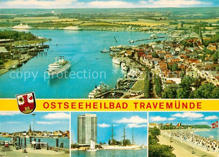 Travemuende Ostseebad Fliegeraufnahme Teilansichten Strand