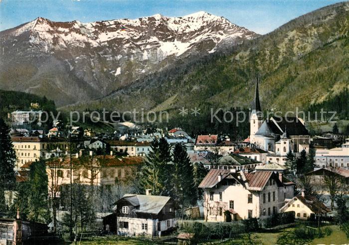 Bad Ischl Salzkammergut Ortsansicht mit Kirche Blick zum Zimnitz