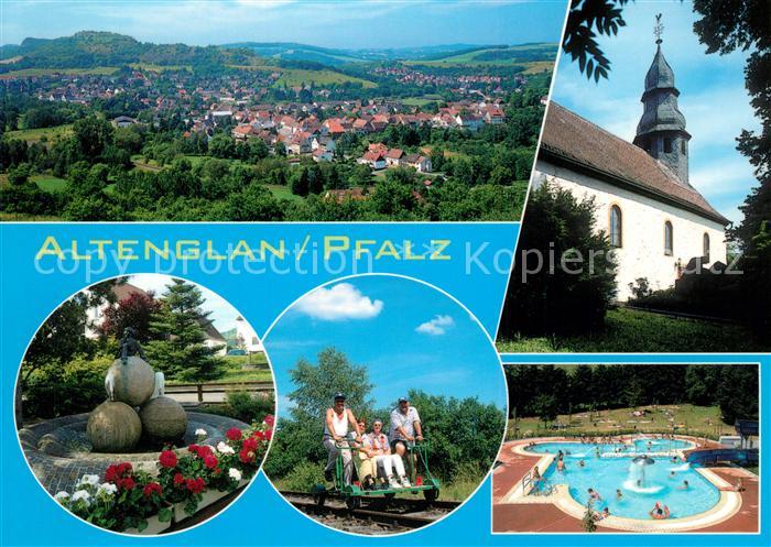 Altenglan Panorama Kirche Brunnen Freibad Draisine
