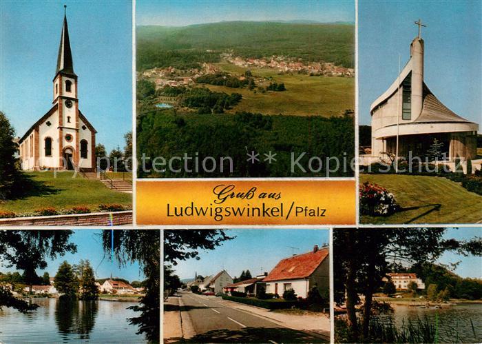 Ludwigswinkel Kirchen Badesee Hauptstrasse Fliegeraufnahme