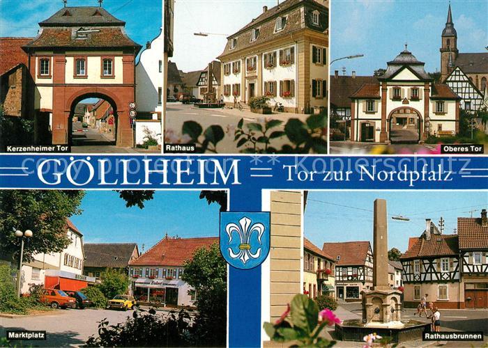 Goellheim Kerzenheimer Tor Rathaus Oberes Tor Marktplatz Brunnen Tor zur Nordpfa