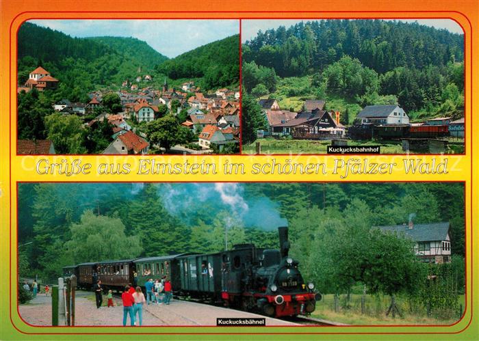 Elmstein Teilansicht Kuckucksbahnhof Dampflokomotive Kuckucksbaehnel