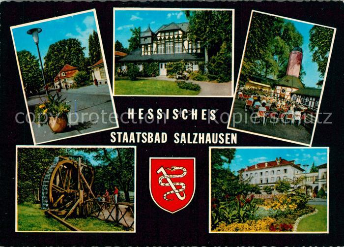 Bad Salzhausen Hessisches Staatsbad Terrasse Muehlrad Park Kurhaus