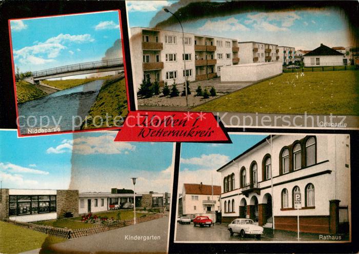 Karben Nidda Kindergarten Rathaus Ortspartie Wohnblocks