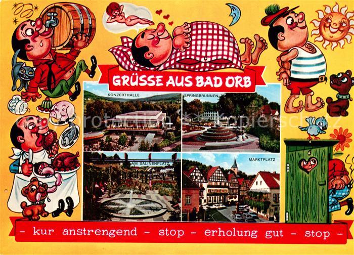 Bad Orb Konzerthalle Springbrunnen Salinenplatz Marktplatz Karikaturen