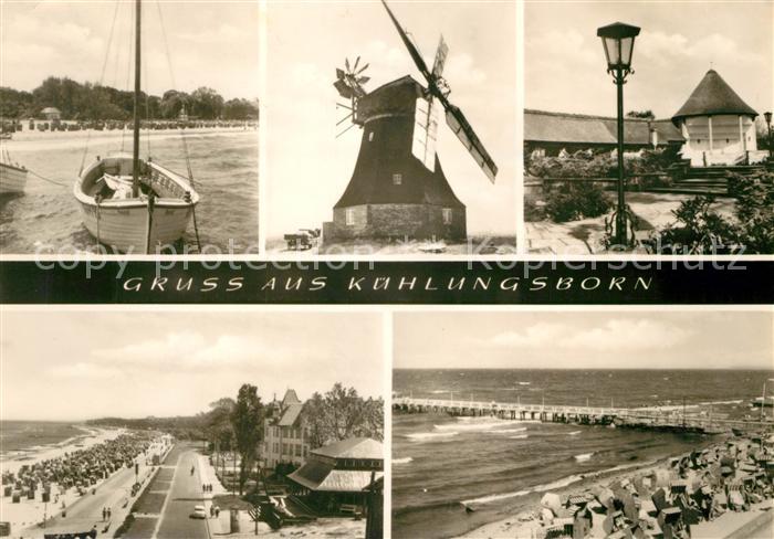 Kuehlungsborn Ostseebad Boot Windmuehle Kurpark Strand Promenade Seebruecke
