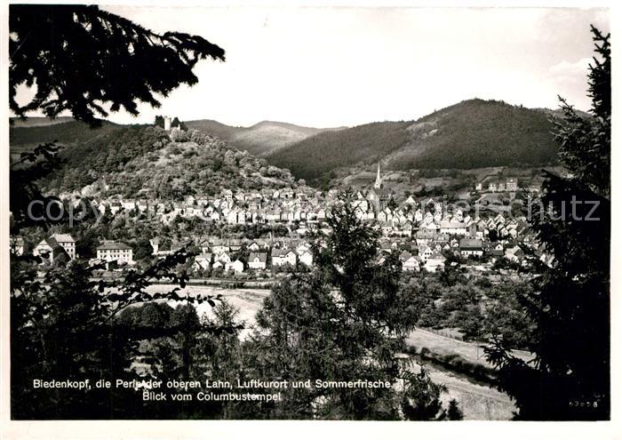 Gladenbach Lahn Hessen Luftkurort Sommerfrische Blick vom Columbustempel