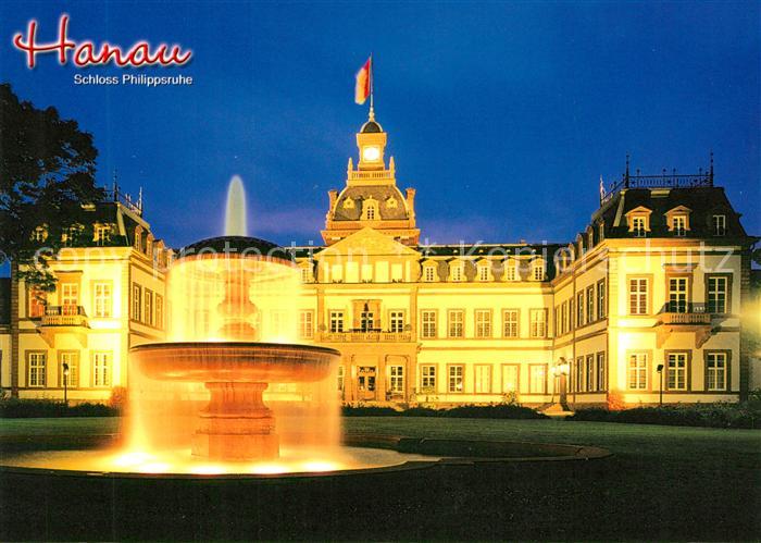 Hanau Main Schloss Philippsruhe bei Nacht