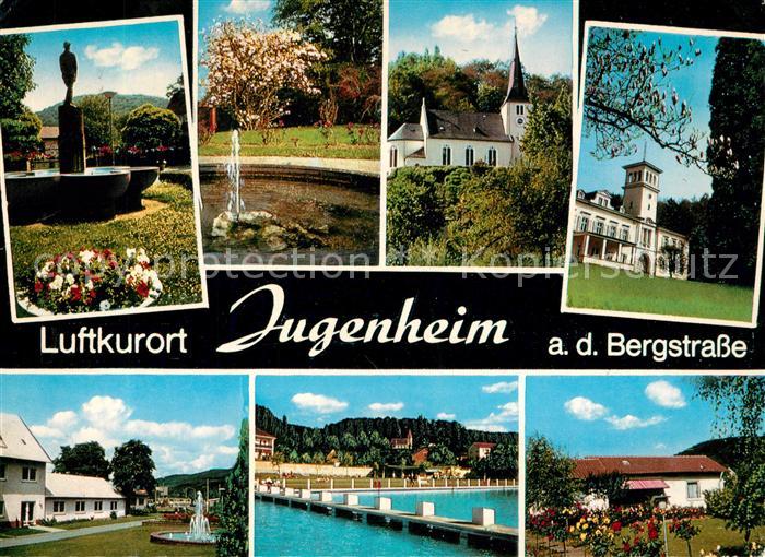 Jugenheim Seeheim-Jugenheim Teilansichten Luftkurort Brunnen Kirche Freibad