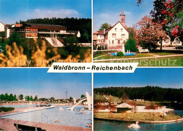 Reichenbach Waldbronn Kurhaus Park Schwimmbad Schwanenteich