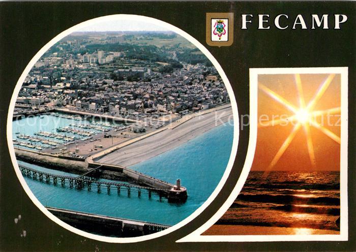 Fecamp Port vue aérienne Coucher de soleil Hafen Sonnenuntergang