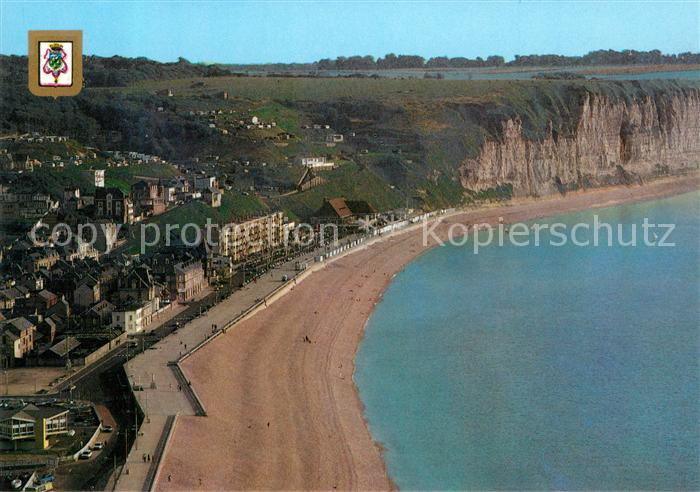 Fecamp Vue aérienne sur la plage et les falaises