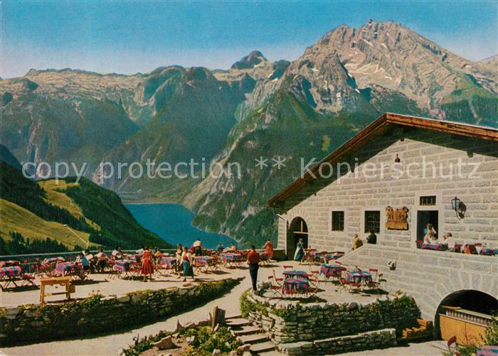 Kehlsteinhaus Blick auf Steinernes Meer Koenigssee und Watzmann Berchtesgadener