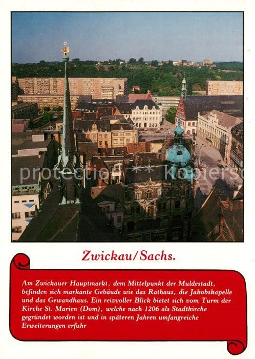 Zwickau Sachsen Hauptmarkt Rathaus Jakobskapelle Gewandhaus Dom