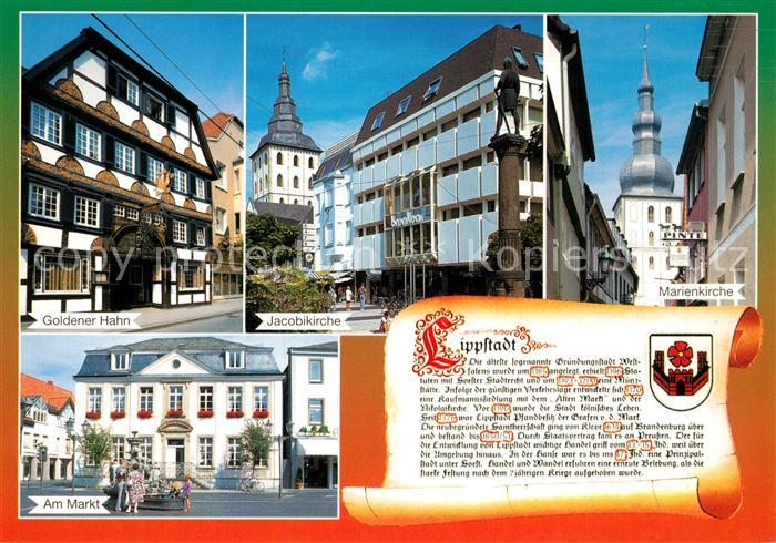 Lippstadt Goldener Hahn Jacobikirche Marienkirche Markt Chronik