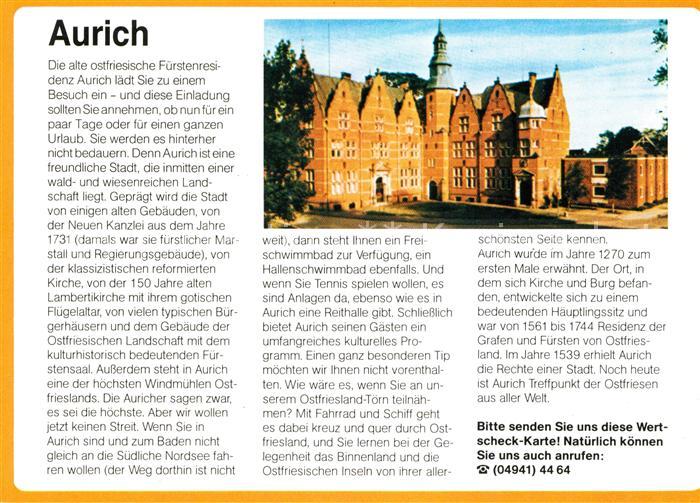 Aurich Ostfriesland Fuerstenresidenz