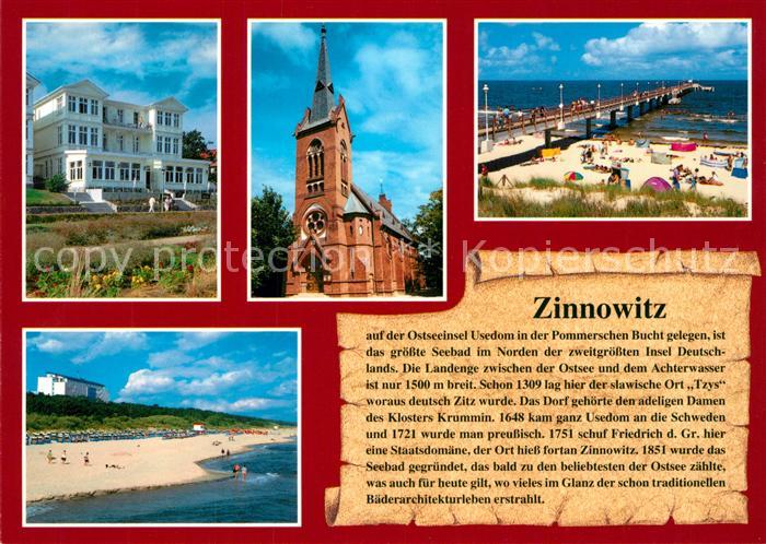 Zinnowitz Ostseebad Vinetabruecke Badestrand Baederarchitektur