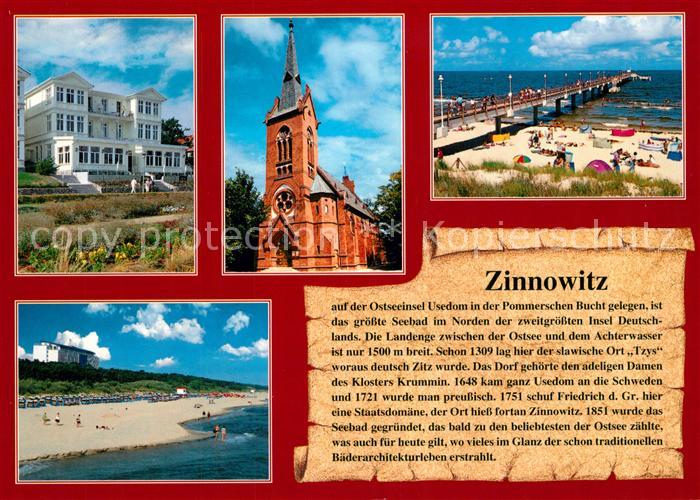 Zinnowitz Ostseebad Baederarchitektur Vinetabruecke Badestrand