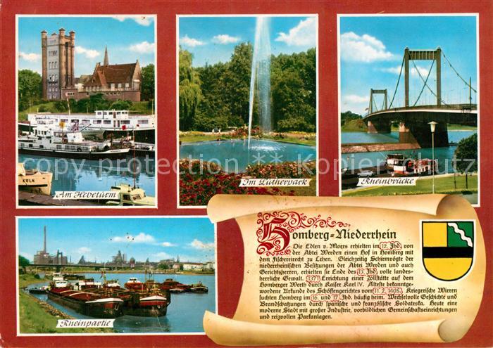Homberg Niederrhein Hebeturm Rheinbruecke Lutherpark