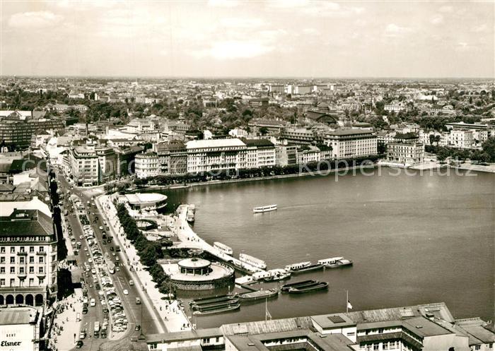 Hamburg Fliegeraufnahme Jungfernstieg Binnenalster