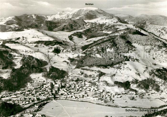 Schoenau Schwarzwald Fliegeraufnahme Winterlandschaft