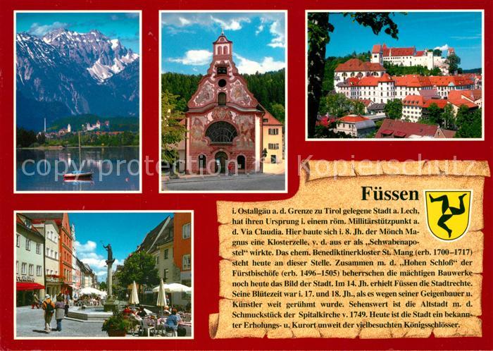 Fuessen Allgaeu Hohes Schloss Reichenstrasse Spitalkirche