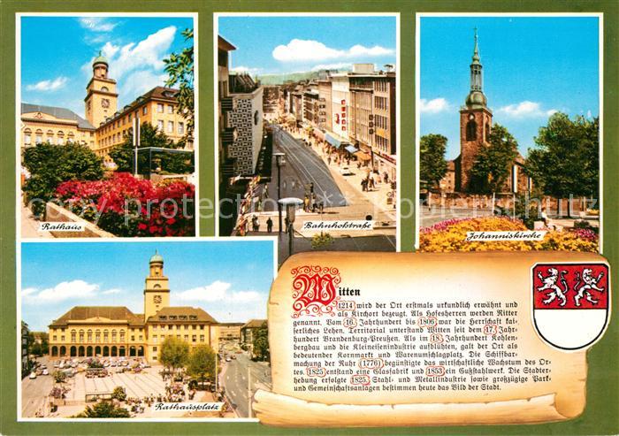 Witten Ruhr Bahnhofstrasse Rathausplatz Johanniskirche