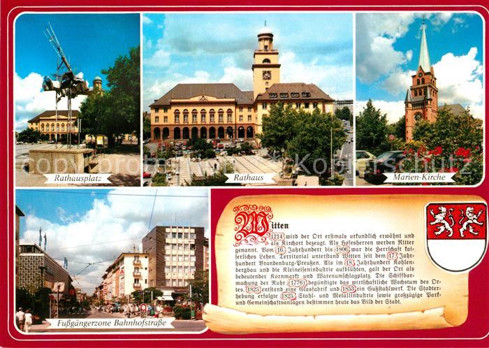 Witten Ruhr Rathausplatz Rathaus Marienkirche Bahnhofstrasse Chronik