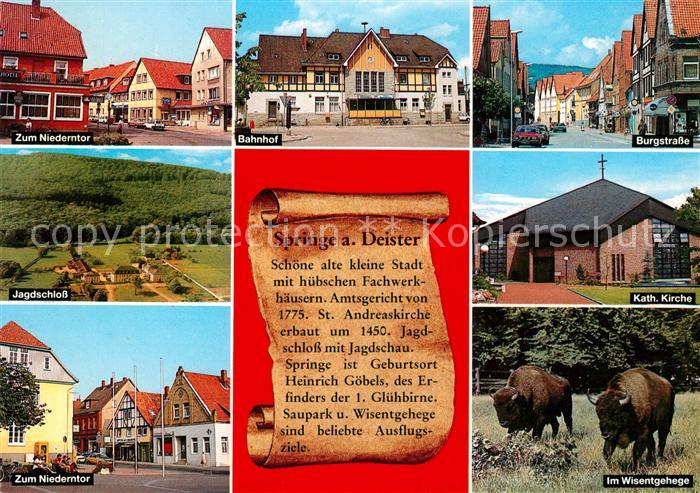 Springe Deister Niederntor Bahnhof Burgstrasse Jagdschloss Wisentgehege katholis