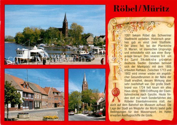 Roebel Mueritz Hafen Kirche Stadtansichten Chronik