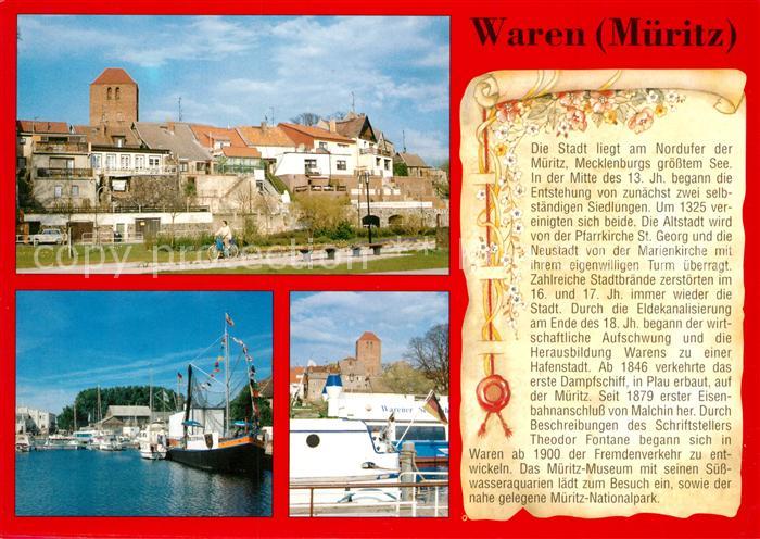 Waren Mueritz Hafen Stadtansicht Chronik
