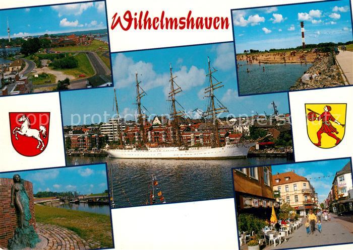 Wilhelmshaven Hafen Statue Leuchtturm Panoramen