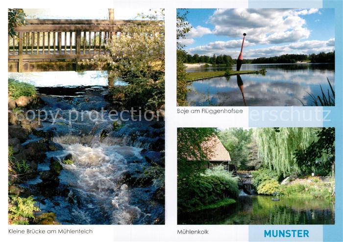Munster oertze Kl Bruecke am Muehlenteich Boje am Flueggenhofsee Muehlenkolk