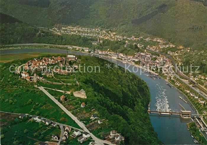 Dilsberg Fliegeraufnahme mit Neckarsteinach