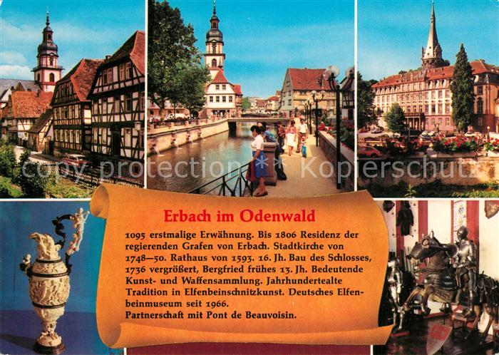 Erbach Odenwald Fachwerkhaus Kanal Schloss Elfenbeinschnitzerei Reiterstandbild