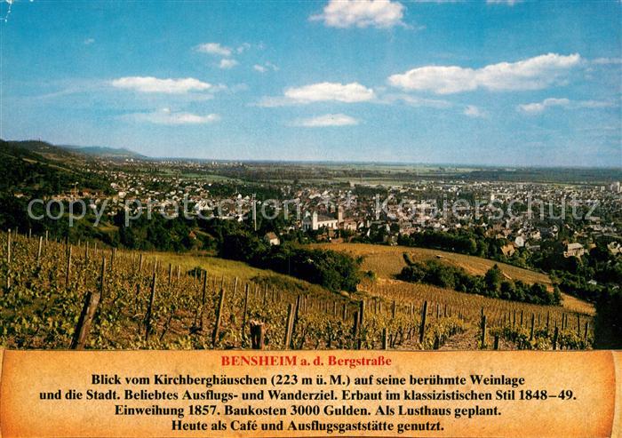 Auerbach Bergstrasse Blick vom Kirchberghaeuschen