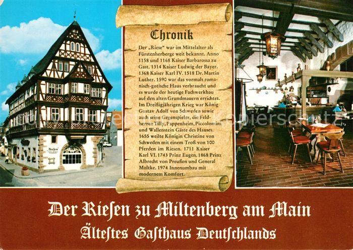 Miltenberg Main Gasthaus Riesen Gaststube