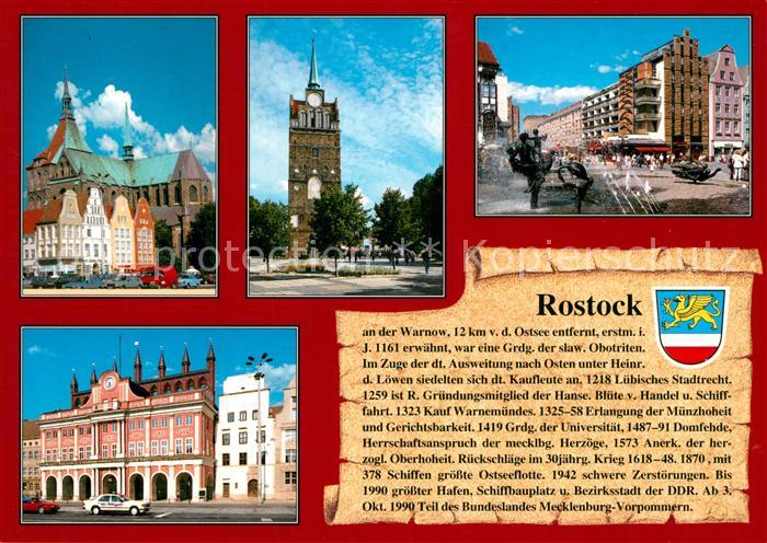 Rostock St Marien Kroepeliner Tor Universitaetsplatz Rathaus