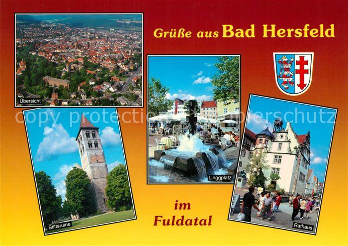 Bad Hersfeld Panorama Stiftsruine Linggplatz Rathaus