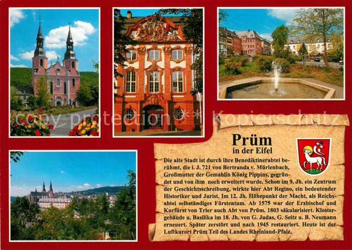 Pruem Eifel Kirche Rathaus Brunnen Schloss